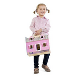 Melissa & Doug Fold and Go Dollhouse-Dollhouse-Melissa and Doug-Dollhouse,Dollhouses,Melissa & Doug,New,New Boxed Sets-Enjoy a "home away from home" with this delightful wooden dollhouse. Mini Wooden Furnished Dollhouse. Two flexible, wooden play figures live in this house, complete with 11 pieces of wooden furniture. The dollhouse opens for easy access and folds closed for convenient storage. Details Portable wooden dollhouse opens wide for easy play access and closes up to take with you. Comes fully furni