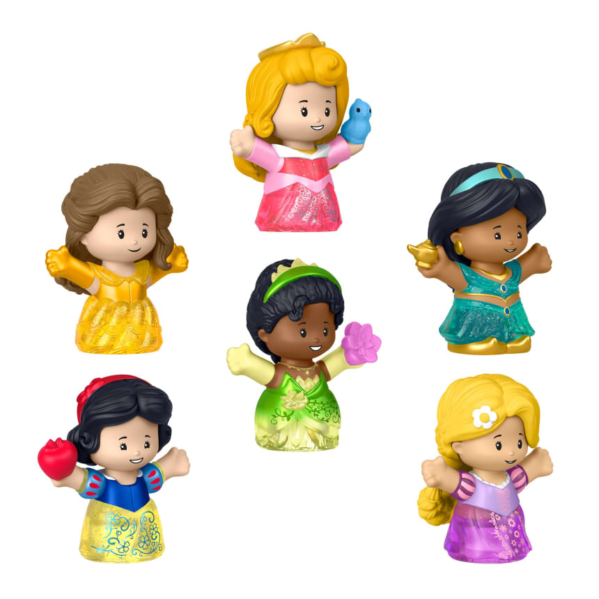 Fisher-Price Little People Disney Princess Shimmer Gowns Figure Set, 6 Characters-The Dollhouse Shop