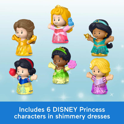 Fisher-Price Little People Disney Princess Shimmer Gowns Figure Set, 6 Characters-The Dollhouse Shop