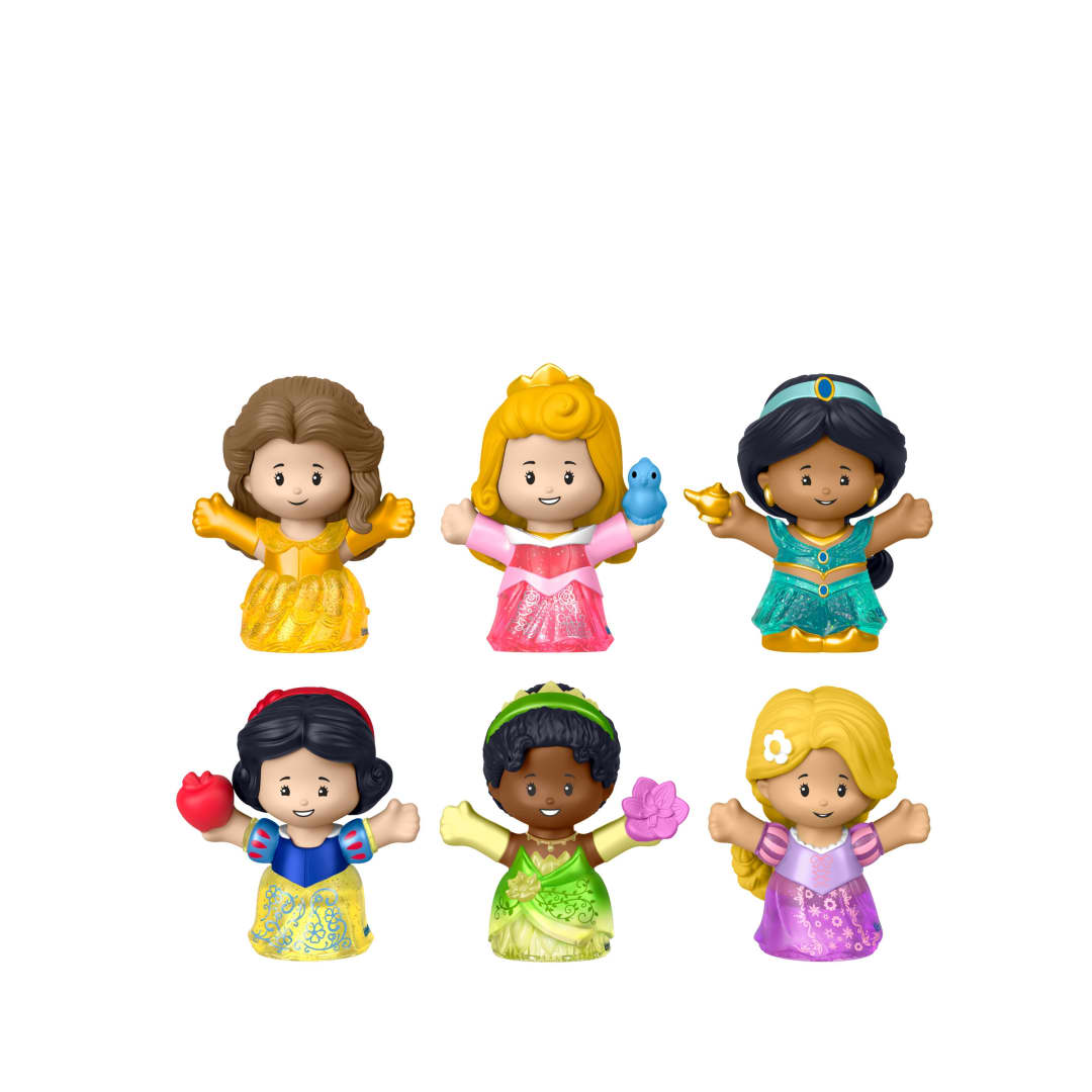 Fisher-Price Little People Disney Princess Shimmer Gowns Figure Set, 6 Characters-The Dollhouse Shop