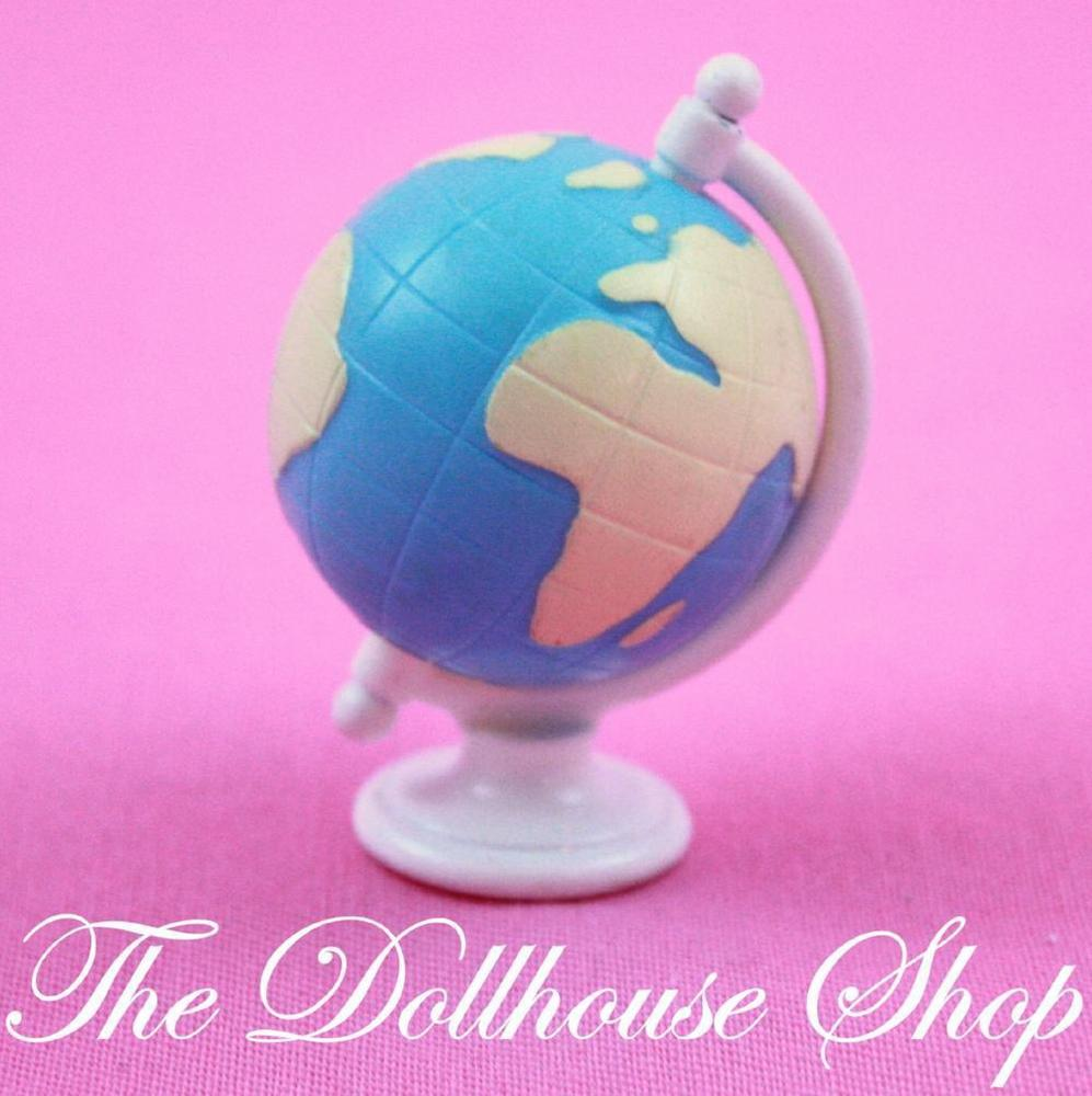 Barbie I can be a Teacher Spinning World Globe Doll Toy-Toys & Hobbies:Preschool Toys & Pretend Play:Fisher-Price:1963-Now:Dollhouses-Mattel-Barbie,Bedroom,Dollhouse,Living Room,Nursery Room,Office,Used-Barbie Dollhouse blue &amp; white spinning world globe. Office Nursery Perfect for Barbie, Fisher Price Loving family, Dream Dollhouse or Playskool Dollhouse. Encourages creativity through pretend play Suitable for Ages 3 &amp; Up-The Dollhouse Shop