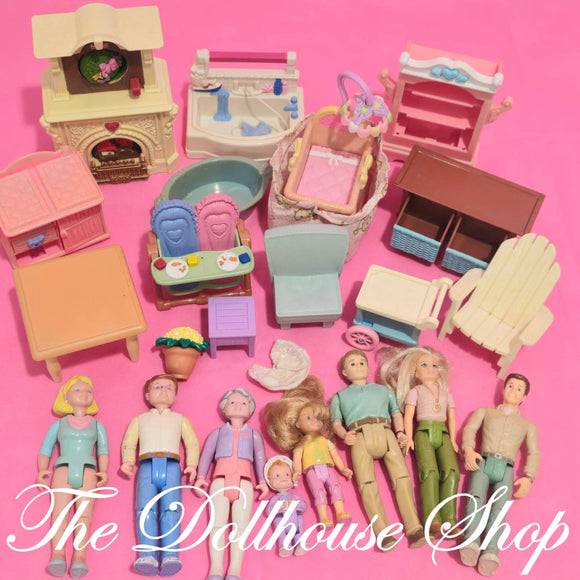 CLEARANCE Fisher Price Loving Family Dollhouse Doll People furniture lot k-Toys & Hobbies:Preschool Toys & Pretend Play:Fisher-Price:1963-Now:Dollhouses-Fisher-Price-Clearance,Dollhouse,Dolls,Dream Dollhouse,Fisher Price,Loving Family,Sold as is - Damaged Lots,Used-The Dollhouse Shop