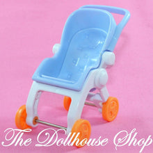FIsher Price Loving Family Dollhouse Nursery Blue Baby Doll Stroller Pram-Toys & Hobbies:Preschool Toys & Pretend Play:Fisher-Price:1963-Now:Dollhouses-Fisher-Price-Blue,Dollhouse,Fisher Price,Loving Family,Nursery Room,Used-Fisher Price Loving Family Dollhouse White Stroller fits baby dolls perfectly! Find this pre-owned gem at The Dollhouse Shop for fun pretend play!-The Dollhouse Shop