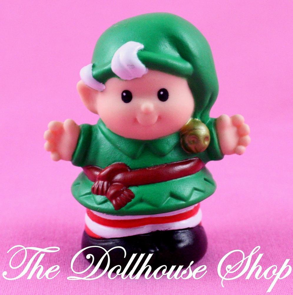 Fisher Price Little People Dollhouse Christmas Holiday Green Elf Helper Figure-Toys & Hobbies:Preschool Toys & Pretend Play:Fisher-Price:1963-Now:Little People (1997-Now)-Fisher-Price-Boy Dolls,Christmas,Dollhouse,Dolls,Fisher Price,Holidays & Seasonal,Little People,Used-The Dollhouse Shop