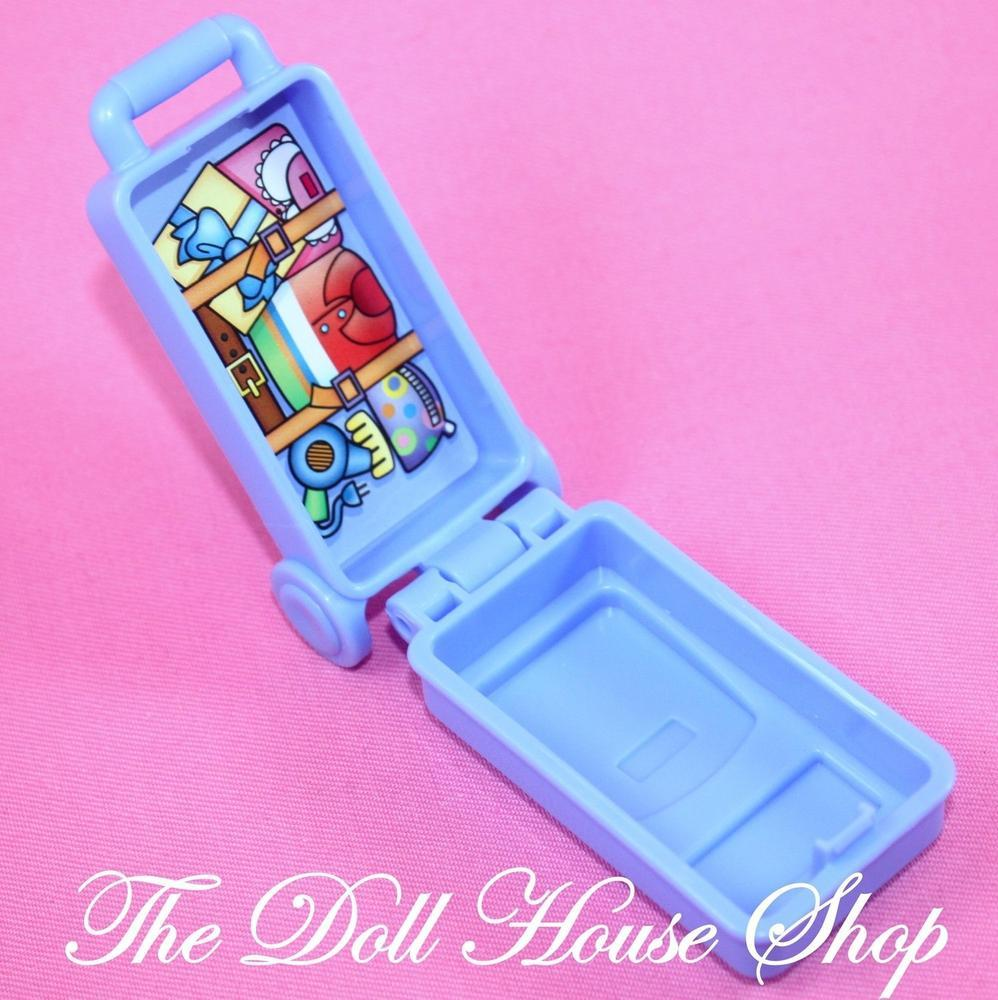 Fisher Price Little People Doll's Blue Travel Bag Suitcase Luggage-Toys & Hobbies:Preschool Toys & Pretend Play:Fisher-Price:1963-Now:Little People (1997-Now)-Fisher-Price-Blue,Dollhouse,Fisher Price,Little People,Used-The Dollhouse Shop