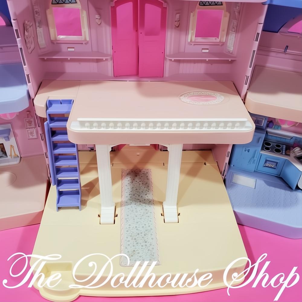 Fisher Price Loving Family Classic Dollhouse Pink House w/ Blue roof-The Dollhouse Shop