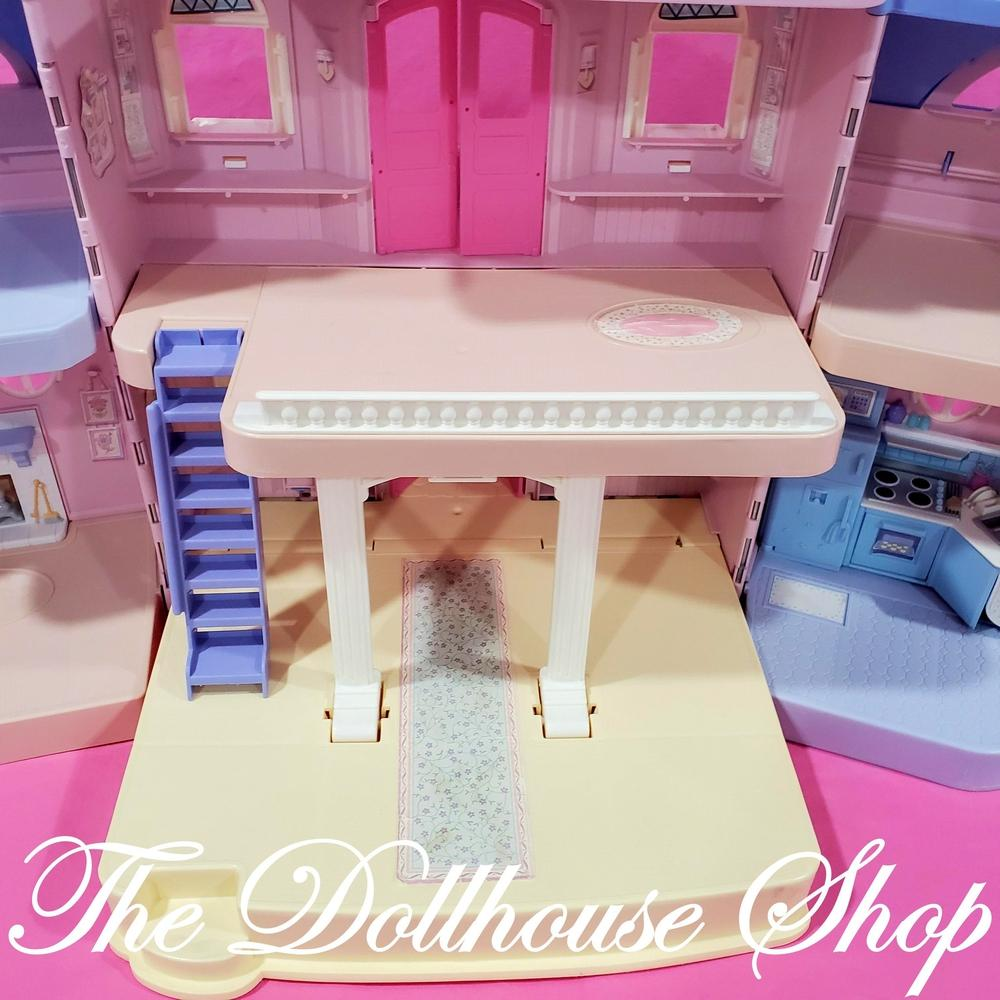 Fisher Price Loving Family Classic Dollhouse Pink House w/ Blue roof-Toys & Hobbies:Preschool Toys & Pretend Play:Fisher-Price:1963-Now:Dollhouses-Fisher-Price-Classic Dollhouse,Dollhouse,Dollhouses,Fisher Price,Loving Family,Used-The Dollhouse Shop