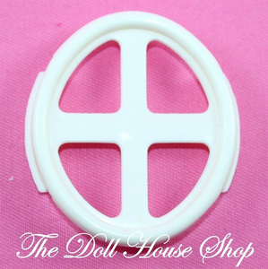 Fisher Price Loving Family Classic Dollhouse Replacement White Oval Round Window-Toys & Hobbies:Preschool Toys & Pretend Play:Fisher-Price:1963-Now:Dollhouses-Fisher-Price-Dollhouse,Fisher Price,Loving Family,Replacement Parts,Used-The Dollhouse Shop
