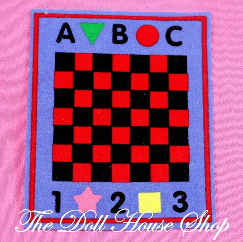 Fisher Price Loving Family Dollhouse ABC 123 Playroom Nursery Floor Rug carpet-Toys & Hobbies:Preschool Toys & Pretend Play:Fisher-Price:1963-Now:Dollhouses-Fisher-Price-Blankets & Rugs,Dollhouse,Fisher Price,Kids Bedroom,Living Room,Loving Family,Nursery Room,Playroom,Used-The Dollhouse Shop