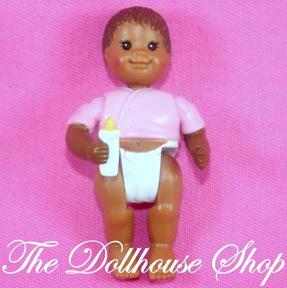 Fisher Price Loving Family Dollhouse African American Baby Girl Doll-Toys & Hobbies:Preschool Toys & Pretend Play:Fisher-Price:1963-Now:Dollhouses-Fisher-Price-African American,Baby,Brown Hair,Dollhouse,Dolls,Fisher Price,Girl Dolls,Loving Family,Twin Time,Twins,Used-Fisher Price Loving Family African American Baby Girl Doll for dollhouses. Perfect for creative play! Find it now at The Dollhouse Shop.-The Dollhouse Shop