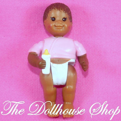 Fisher Price Loving Family Dollhouse African American Baby Girl Doll-Toys & Hobbies:Preschool Toys & Pretend Play:Fisher-Price:1963-Now:Dollhouses-Fisher-Price-African American,Baby,Brown Hair,Dollhouse,Dolls,Fisher Price,Girl Dolls,Loving Family,Twin Time,Twins,Used-Fisher Price Loving Family African American Baby Girl Doll for dollhouses. Perfect for creative play! Find it now at The Dollhouse Shop.-The Dollhouse Shop
