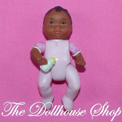 Fisher-Price Loving Family Dollhouse African American Baby Girl Pink Doll People-The Dollhouse Shop