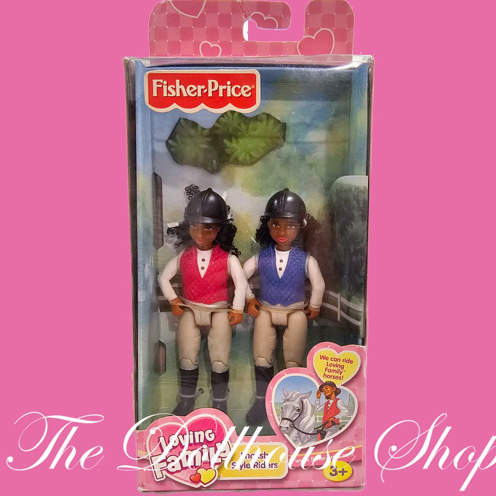Fisher Price Loving Family Dollhouse African American English Style Riders Girl Dolls-Toys & Hobbies:Preschool Toys & Pretend Play:Fisher-Price:1963-Now:Dollhouses-Fisher-Price-African American,Brown Hair,Dollhouse,Dolls,English Style Riders,Fisher Price,Girl Dolls,Horse Rider,Loving Family,New,New Boxed Sets,Western Style Rider-Fisher Price Loving Family Dollhouse furniture accessories dolls people figures Grandma and Brother boxed set for your dollhouse. Vintage New Boxed Set Perfect for Fisher Price Lovi