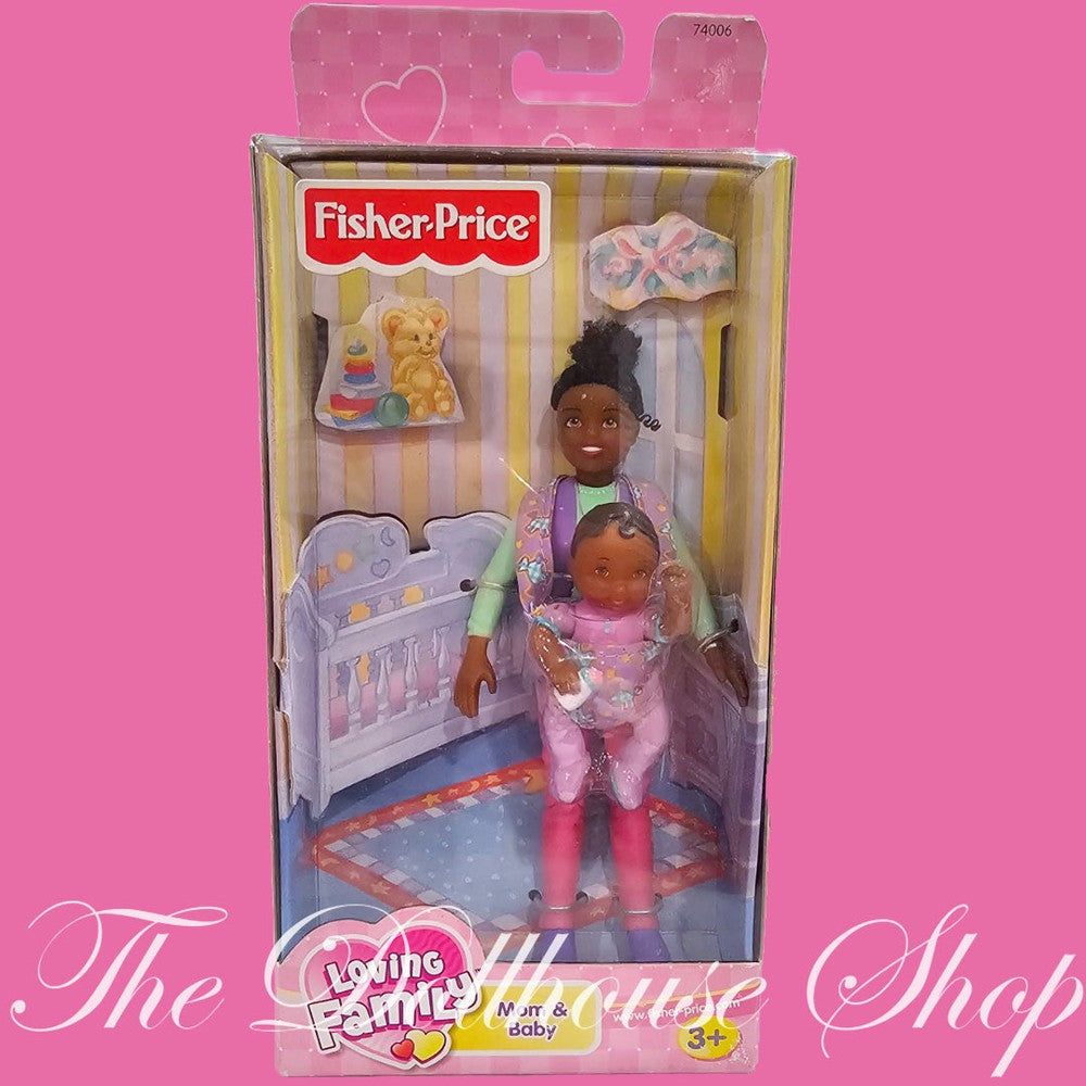 Fisher Price Loving Family Dollhouse African American Mom and Baby Dolls-Toys & Hobbies:Preschool Toys & Pretend Play:Fisher-Price:1963-Now:Dollhouses-Fisher-Price-African American,Baby Dolls,Dollhouse,Dolls,Fisher Price,Loving Family,Mother,New,New Boxed Sets-Fisher Price Loving Family Dollhouse furniture accessories dolls people figures Grandma and Brother boxed set for your dollhouse. Vintage New Boxed Set Perfect for Fisher Price Loving Family, Dream Dollhouse or Playskool Dollhouse. Encourages creativi