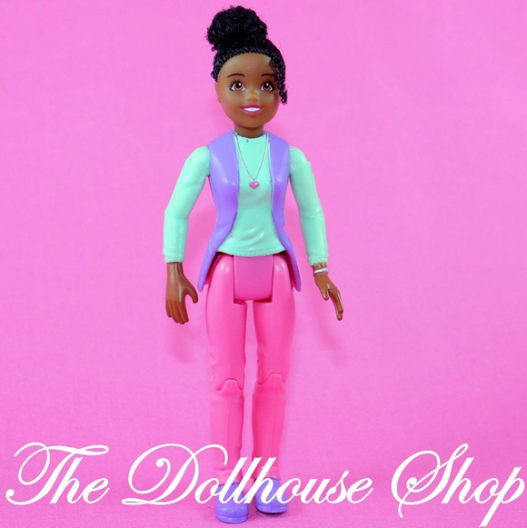 Fisher Price Loving Family Dollhouse African American Mother Mom Doll Pink Pants-Toys & Hobbies:Preschool Toys & Pretend Play:Fisher-Price:1963-Now:Dollhouses-Fisher-Price-African American,Dolls,Fisher Price,Loving Family,Mother,Used-The Dollhouse Shop