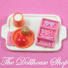 Fisher Price Loving Family Dollhouse Apple Snack Food Tray Plate Jewelry Box-Toys & Hobbies:Preschool Toys & Pretend Play:Fisher-Price:1963-Now:Dollhouses-Fisher-Price-Bedroom,Dollhouse,Fisher Price,Food Accessories,Kids Bedroom,Kitchen,Loving Family,Used-Fisher Price Loving Family Dollhouse snack tray with apple, cupcake, and pink jewelry box. Perfect for dollhouses. Shop now at The Dollhouse Shop!-The Dollhouse Shop