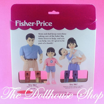 Fisher Price Loving Family Dollhouse Asian Family Mom Dad Girl Baby dolls-The Dollhouse Shop