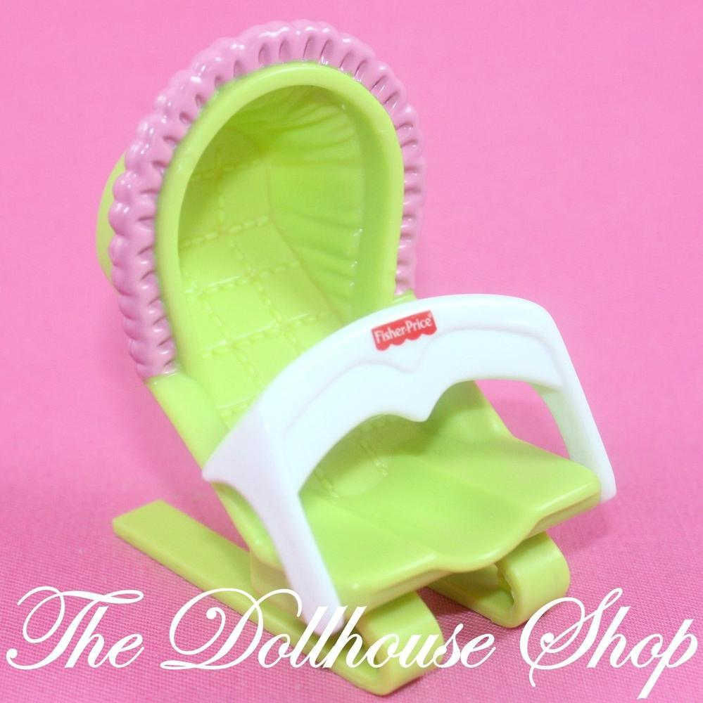 Fisher Price Loving Family Dollhouse Baby Doll Nursery Bouncy Bouncer seat-Toys & Hobbies:Preschool Toys & Pretend Play:Fisher-Price:1963-Now:Dollhouses-Fisher-Price-Chairs,Dollhouse,Fisher Price,Loving Family,Nursery Room,Playroom-The Dollhouse Shop