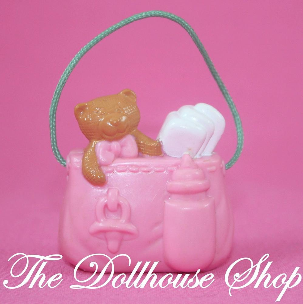 Fisher Price Loving Family Dollhouse Baby Doll Pink Diaper Bag Nursery-Toys & Hobbies:Preschool Toys & Pretend Play:Fisher-Price:1963-Now:Dollhouses-Fisher-Price-Doll Dress Ups,Dollhouse,Fisher Price,Loving Family,Nursery Room,Playroom,Used-The Dollhouse Shop