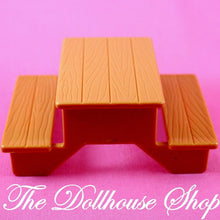 Fisher Price Loving Family Dollhouse Backyard Brown Picnic Table Bench Seat-Toys & Hobbies:Preschool Toys & Pretend Play:Fisher-Price:1963-Now:Dollhouses-Fisher-Price-Backyard Fun,Brown,Camping Sets,Dollhouse,Fisher Price,Loving Family,Outdoor Furniture,Sweet Sounds,Tables,Used-Fisher Price Loving Family Dollhouse brown picnic table with bench seats for fun outdoor play. Find it now at The Dollhouse Shop, perfect for kids 3+.-The Dollhouse Shop