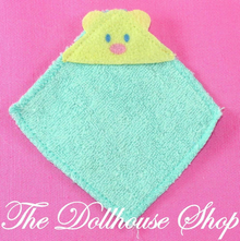 Fisher Price Loving Family Dollhouse Bathroom Baby Doll Hooded Bath Towel-Toys & Hobbies:Preschool Toys & Pretend Play:Fisher-Price:1963-Now:Dollhouses-Fisher-Price-Bathroom,Dollhouse,Fisher Price,Green,Loving Family,Nursery Room,Used-The Dollhouse Shop
