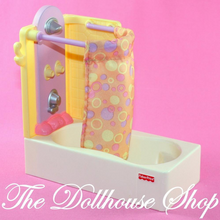 Fisher Price Loving Family Dollhouse Bathroom Bath tub Shower Bathtub-Toys & Hobbies:Preschool Toys & Pretend Play:Fisher-Price:1963-Now:Dollhouses-Fisher-Price-Bathroom,Dollhouse,Fisher Price,Loving Family,Used,Yellow-The Dollhouse Shop
