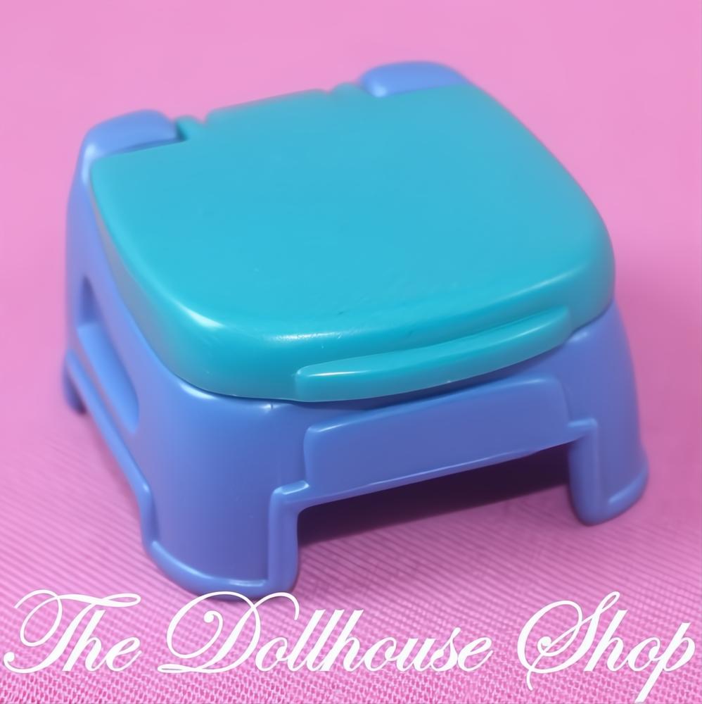 Fisher-Price Loving Family Dollhouse Bathroom Blue Green Baby Doll Potty-The Dollhouse Shop