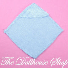 Fisher Price Loving Family Dollhouse Bathroom Blue Hooded Baby Doll Towel-Toys & Hobbies:Preschool Toys & Pretend Play:Fisher-Price:1963-Now:Dollhouses-Fisher-Price-Bathroom,Bathroom & Laundry Room,Blue,Dollhouse,Fisher Price,Loving Family,Nursery Room,Twin Time,Used-Fisher Price Loving Family Dollhouse blue hooded towel for baby dolls, perfect for playtime fun! Find it now at The Dollhouse Shop!-The Dollhouse Shop