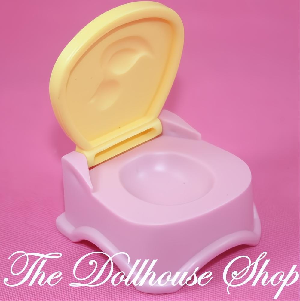 Fisher-Price Loving Family Dollhouse Bathroom Dolls Pink Ducky Potty-The Dollhouse Shop