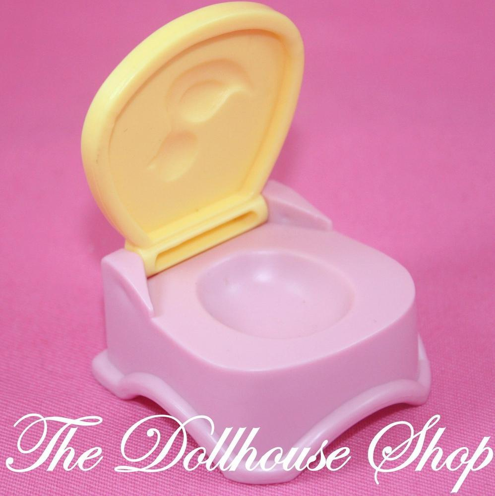 Fisher Price Loving Family Dollhouse Bathroom Dolls Pink Ducky Potty-Toys & Hobbies:Preschool Toys & Pretend Play:Fisher-Price:1963-Now:Dollhouses-Fisher-Price-Bathroom,Dollhouse,Fisher Price,Loving Family,Nursery Room,Pink,Used-The Dollhouse Shop
