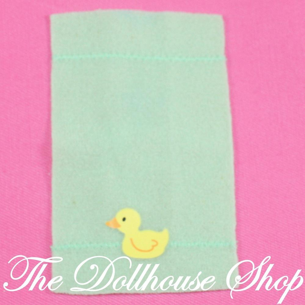 Fisher Price Loving Family Dollhouse Bathroom Green Duck Baby Bath Towel-Toys & Hobbies:Preschool Toys & Pretend Play:Fisher-Price:1963-Now:Dollhouses-Fisher-Price-Bathroom,Dollhouse,Fisher Price,Green,Loving Family,Nursery Room,Used-The Dollhouse Shop