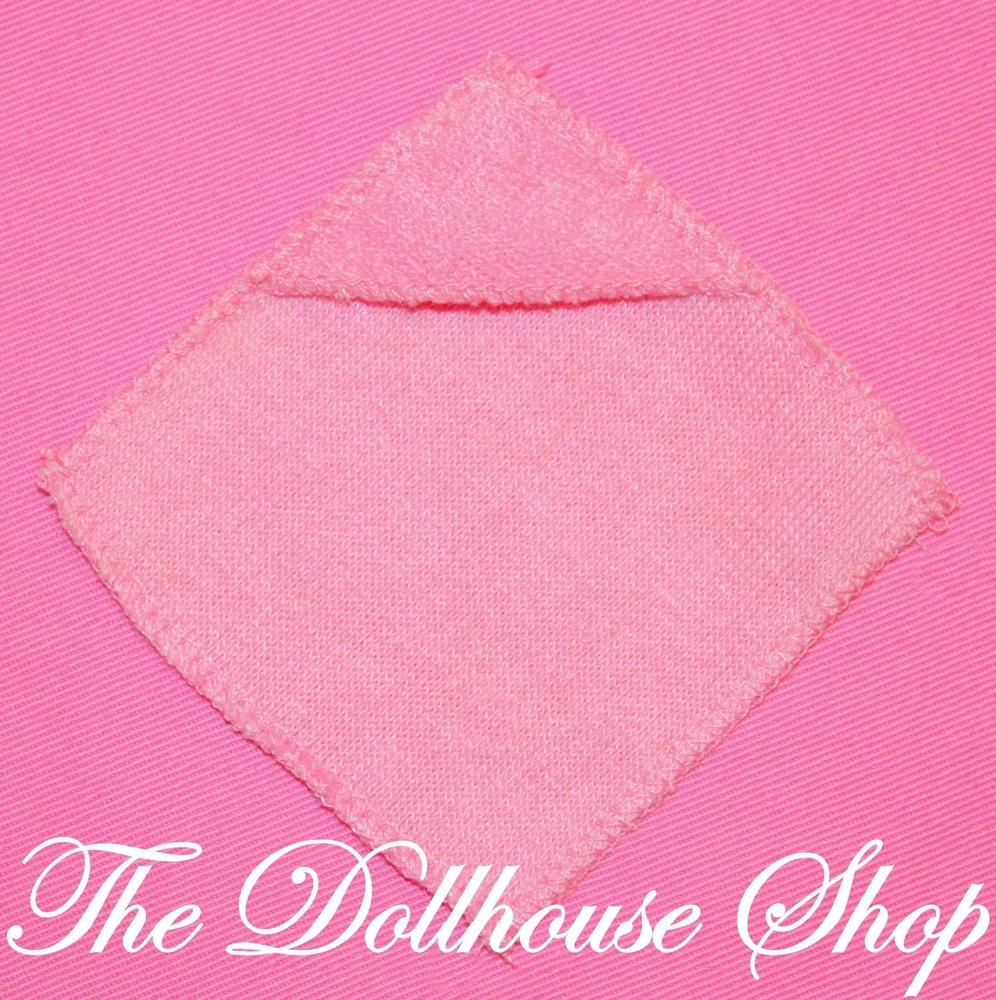 Fisher Price Loving Family Dollhouse Bathroom Pink Hooded Baby Doll Towel-Toys & Hobbies:Preschool Toys & Pretend Play:Fisher-Price:1963-Now:Dollhouses-Fisher-Price-Bathroom,Dollhouse,Fisher Price,Loving Family,Nursery Room,Twin Time,Used-The Dollhouse Shop