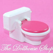 Fisher Price Loving Family Dollhouse Bathroom White Hot Pink Toilet w/ Lid-Toys & Hobbies:Preschool Toys & Pretend Play:Fisher-Price:1963-Now:Dollhouses-Fisher-Price-Bathroom,Dollhouse,Fisher Price,Loving Family,Used-Fisher Price Loving Family Dollhouse Toilet with lid for fun doll play and training. Find this and more at The Dollhouse Shop, perfect for creative kids!-The Dollhouse Shop