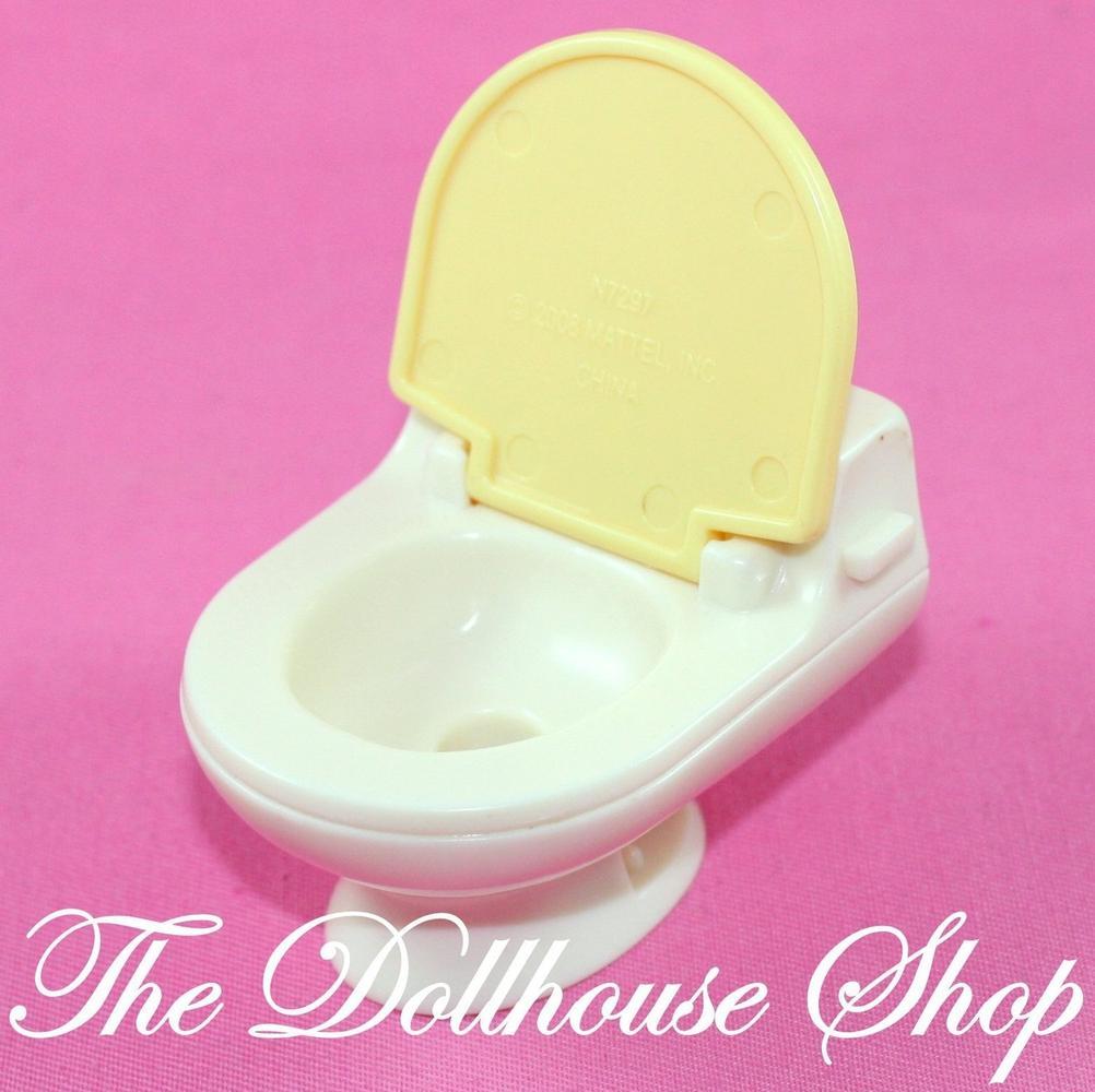 Fisher Price Loving Family Dollhouse Bathroom Yellow Lid Toilet-Toys & Hobbies:Preschool Toys & Pretend Play:Fisher-Price:1963-Now:Dollhouses-Fisher-Price-Bathroom,Dollhouse,Fisher Price,Loving Family,Used,Yellow-Fisher Price Loving Family Dollhouse toilet with opening lid for fun doll play. Perfect for dollhouses! Shop now at The Dollhouse Shop!-The Dollhouse Shop