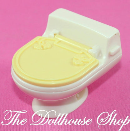 Fisher Price Loving Family Dollhouse Bathroom Yellow Lid Toilet-Toys & Hobbies:Preschool Toys & Pretend Play:Fisher-Price:1963-Now:Dollhouses-Fisher-Price-Bathroom,Dollhouse,Fisher Price,Loving Family,Used,Yellow-Fisher Price Loving Family Dollhouse toilet with opening lid for fun doll play. Perfect for dollhouses! Shop now at The Dollhouse Shop!-The Dollhouse Shop
