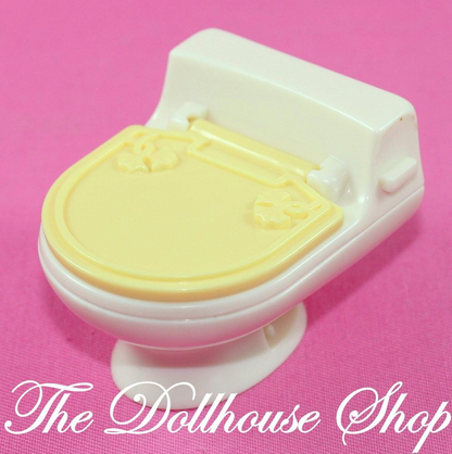 Fisher Price Loving Family Dollhouse Bathroom Yellow Lid Toilet-Toys & Hobbies:Preschool Toys & Pretend Play:Fisher-Price:1963-Now:Dollhouses-Fisher-Price-Bathroom,Dollhouse,Fisher Price,Loving Family,Used,Yellow-The Dollhouse Shop