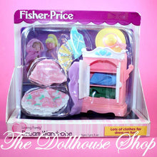 Fisher Price Loving Family Dollhouse Bedroom Dream Wardrobe New-Toys & Hobbies:Preschool Toys & Pretend Play:Fisher-Price:1963-Now:Dollhouses-Fisher-Price-Bedroom,Doll Dress Ups,Dream Dollhouse,Fisher Price,Loving Family,New,New Boxed Sets,Soft Furnishings-Fisher Price Loving Family Dollhouse Dream Wardrobe set with 4 skirts, cape, hat & wardrobe. Perfect for creative play! Shop now at The Dollhouse Shop.-The Dollhouse Shop