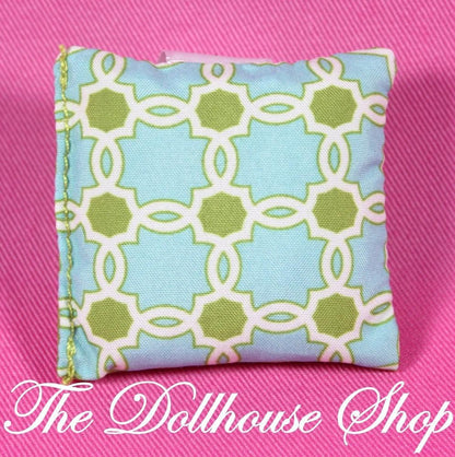 Fisher Price Loving Family Dollhouse Bedroom Throw Pillow Sofa Cushion-Toys & Hobbies:Preschool Toys & Pretend Play:Fisher-Price:1963-Now:Dollhouses-Fisher-Price-Bedroom,Dollhouse,Fisher Price,Green,Kids Bedroom,Living Room,Loving Family,Pillows,Soft Furnishings,Used-Fisher Price Loving Family Dollhouse green sofa cushion for playrooms. Perfect for dollhouses. Find it now at The Dollhouse Shop! Safe for kids 3+.-The Dollhouse Shop
