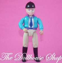 Fisher Price Loving Family Dollhouse Blonde Boy Horse Rider Doll Jacob-Toys & Hobbies:Preschool Toys & Pretend Play:Fisher-Price:1963-Now:Dollhouses-Fisher-Price-Blonde Hair,Blue,Boy Dolls,Dollhouse,Dolls,English Style Riders,Fisher Price,Loving Family,Used,Western Style Rider-Fisher Price Loving Family Dollhouse Boy Horse Rider Doll Jacob, 4½" tall, perfect for pretend play. Find him now at The Dollhouse Shop!-The Dollhouse Shop