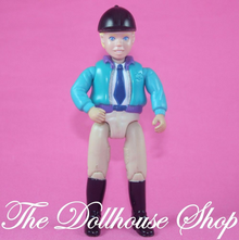 Fisher Price Loving Family Dollhouse Blonde Boy Horse Rider Doll Jacob-Toys & Hobbies:Preschool Toys & Pretend Play:Fisher-Price:1963-Now:Dollhouses-Fisher-Price-Blonde Hair,Blue,Boy Dolls,Dollhouse,Dolls,English Style Riders,Fisher Price,Loving Family,Used,Western Style Rider-The Dollhouse Shop