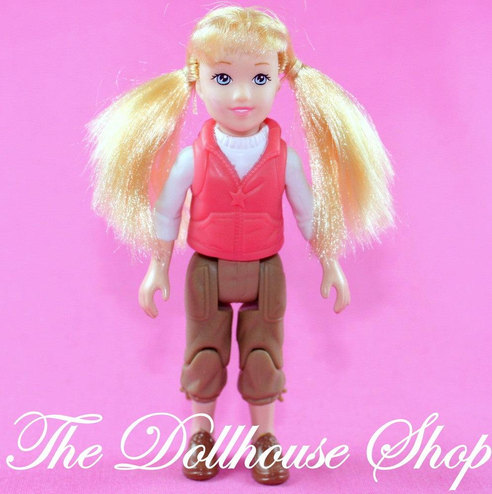 Fisher Price Loving Family Dollhouse Blonde Camper Girl Doll Camping-Toys & Hobbies:Preschool Toys & Pretend Play:Fisher-Price:1963-Now:Dollhouses-Fisher-Price-Blonde Hair,Camper Doll,Dollhouse,Fisher Price,Girl Dolls,Loving Family,Used,White Dolls-Fisher Price Loving Family Blonde Camper Girl Doll in pink top and khaki pants. Perfect for dollhouses. Find her now at The Dollhouse Shop!-The Dollhouse Shop