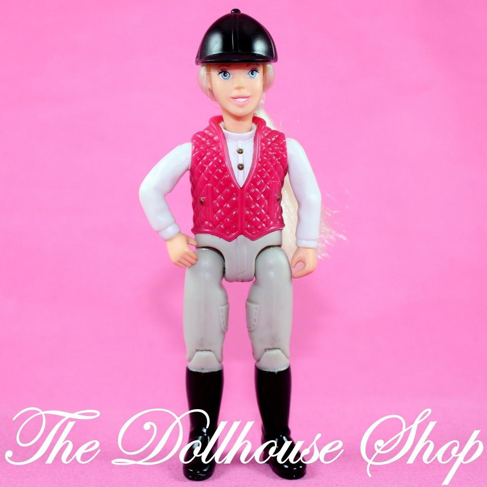 Fisher Price Loving Family Dollhouse Blonde Girl Doll Horse Pony Rider Cowgirl-Toys & Hobbies:Preschool Toys & Pretend Play:Fisher-Price:1963-Now:Dollhouses-Fisher-Price-Blonde Hair,Dollhouse,Dolls,English Style Riders,Fisher Price,Girl Dolls,Horse Rider,Pink,Used-The Dollhouse Shop
