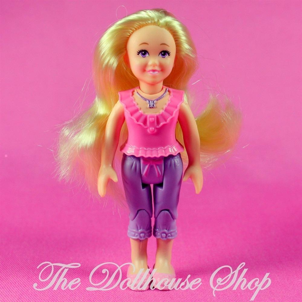 Fisher Price Loving Family Dollhouse Blonde Girl Doll Pink Top-Toys & Hobbies:Preschool Toys & Pretend Play:Fisher-Price:1963-Now:Dollhouses-Fisher-Price-Blonde Hair,Dollhouse,Dolls,Fisher Price,Girl Dolls,Loving Family,Used-Fisher Price Loving Family Blonde Sister Doll with pink top and purple pants. Poseable, perfect for dollhouses. Find it now at The Dollhouse Shop!-The Dollhouse Shop