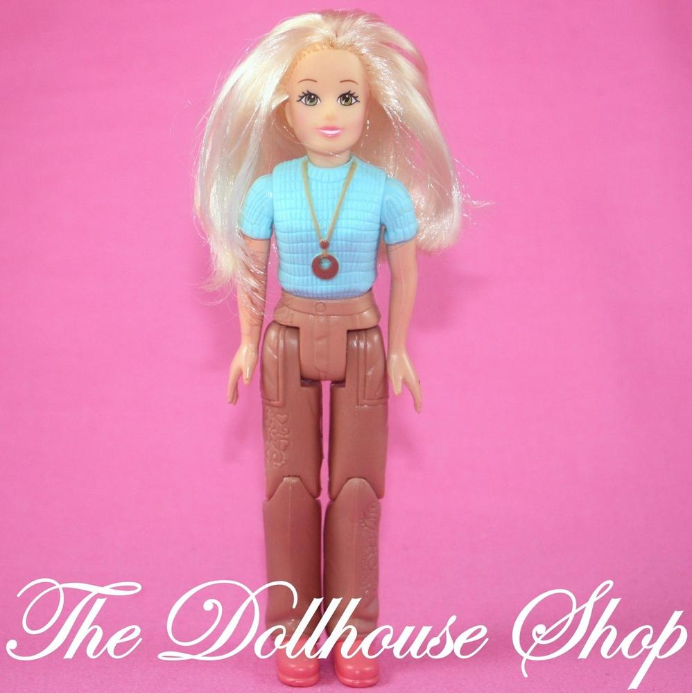 Fisher Price Loving Family Dollhouse Blonde Mother Mom Doll Blue Top Tan Pants-Toys & Hobbies:Preschool Toys & Pretend Play:Fisher-Price:1963-Now:Dollhouses-Fisher-Price-Blonde Hair,Dollhouse,Dolls,Fisher Price,Loving Family,Mother,Used-The Dollhouse Shop