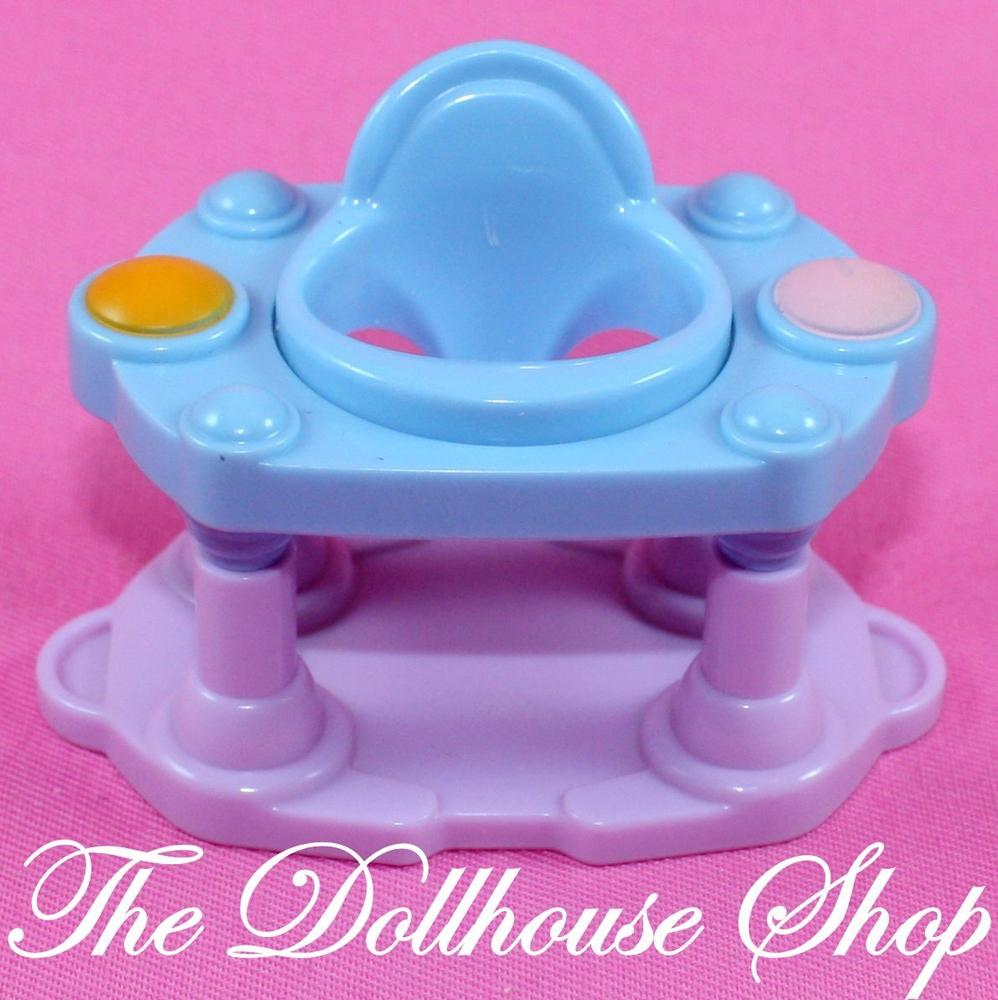 Fisher Price Loving Family Dollhouse Blue Baby Doll Exersaucer Nursery Walker-Toys & Hobbies:Preschool Toys & Pretend Play:Fisher-Price:1963-Now:Dollhouses-Fisher-Price-Blue,Dollhouse,Fisher Price,Grand Mansion,Kids Bedroom,Loving Family,Nursery Room,Sweet Sounds,Twin Time,Used-The Dollhouse Shop