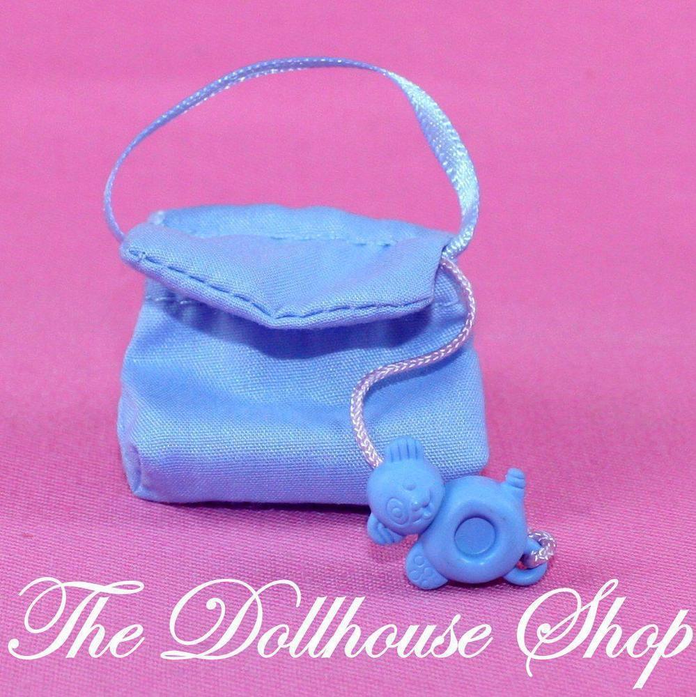 Fisher Price Loving Family Dollhouse Blue Baby Doll Nursery Diaper Bag-Toys & Hobbies:Preschool Toys & Pretend Play:Fisher-Price:1963-Now:Dollhouses-Fisher-Price-Doll Dress Ups,Dollhouse,Fisher Price,Loving Family,Nursery Room,Used-Fisher Price Loving Family Dollhouse Blue Baby Doll Diaper Bag fits small blankets, perfect for playtime fun! Shop now at The Dollhouse Shop!-The Dollhouse Shop
