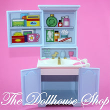 Fisher Price Loving Family Dollhouse Blue Bathroom Vanity Sink with cabinet-The Dollhouse Shop