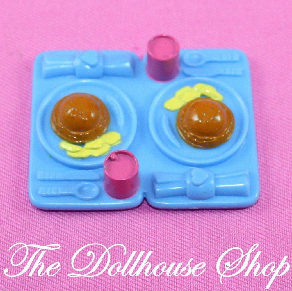 Fisher Price Loving Family Dollhouse Blue Food Snack Tray Burgers Kitchen-Toys & Hobbies:Preschool Toys & Pretend Play:Fisher-Price:1963-Now:Dollhouses-Fisher-Price-Blue,Dollhouse,Fisher Price,Food Accessories,Kitchen,Loving Family,Used-The Dollhouse Shop
