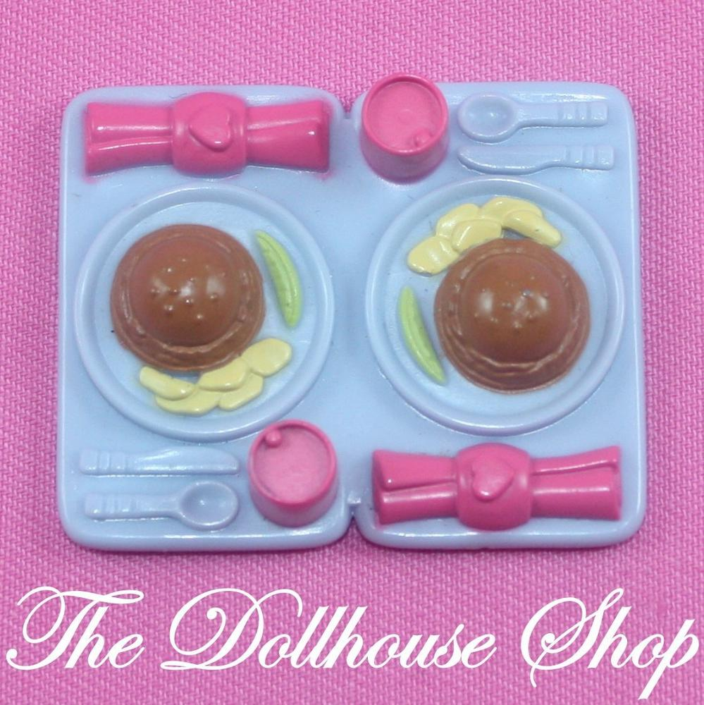 Fisher Price Loving Family Dollhouse Blue Food Tray with Burgers Drinks-Toys & Hobbies:Preschool Toys & Pretend Play:Fisher-Price:1963-Now:Dollhouses-Fisher-Price-Blue,Dollhouse,Fisher Price,Food Accessories,Grand Mansion,Kitchen,Loving Family,Sweet Sounds,Twin Time,Used-The Dollhouse Shop