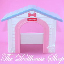 Fisher Price Loving Family Dollhouse Blue Kennel Pet Puppy Dog House Kennel-Toys & Hobbies:Preschool Toys & Pretend Play:Fisher-Price:1963-Now:Dollhouses-Fisher-Price-Animal & Pet Accessories,Dollhouse,Fisher Price,Loving Family,Used-The Dollhouse Shop